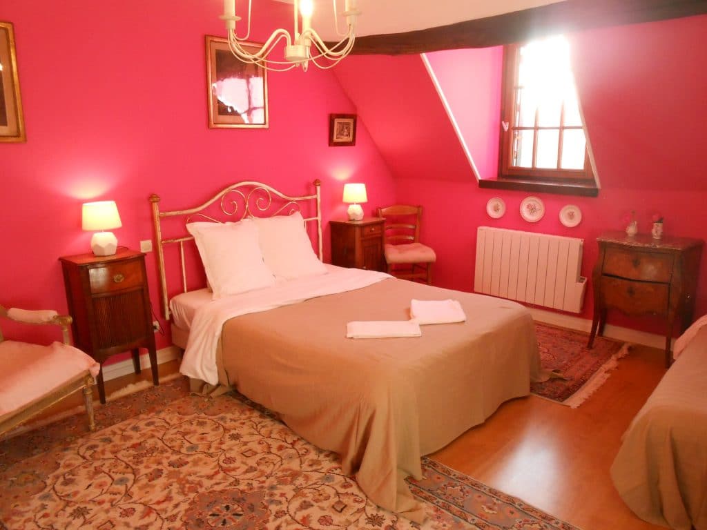 view of the triple room of the bed and breakfast Blois, la Ferme des Bordes